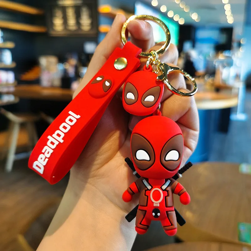 3D мультфильм Deadpools ПВХ брелок из мягкого силикона и резины с металлической автомобильной цепью сумка подарок для кукол сумки энтузиастов