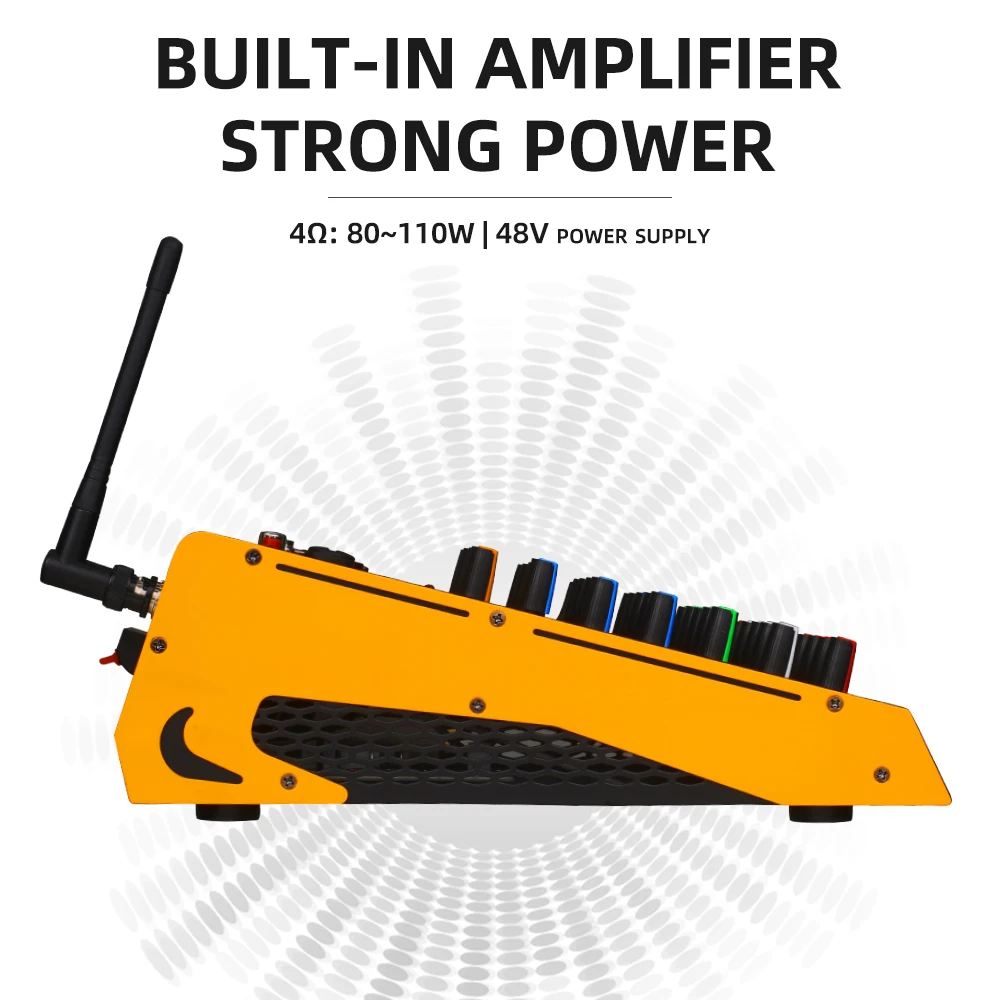 DJ контроллер Аудио консоли Микшеры с беспроводным микрофоном 16DSP 2*100 Вт усилитель акустической системы аудио 4 канала микшер