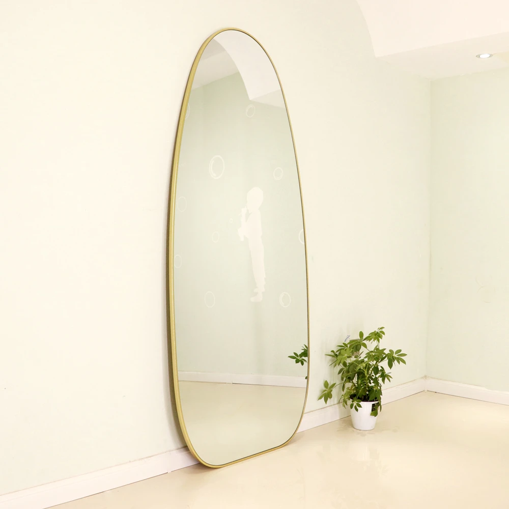 New design gold floor full length mirror dressing Mirror Custom Large Big Vintage Gold Arch Coated Wood Framed Mirror