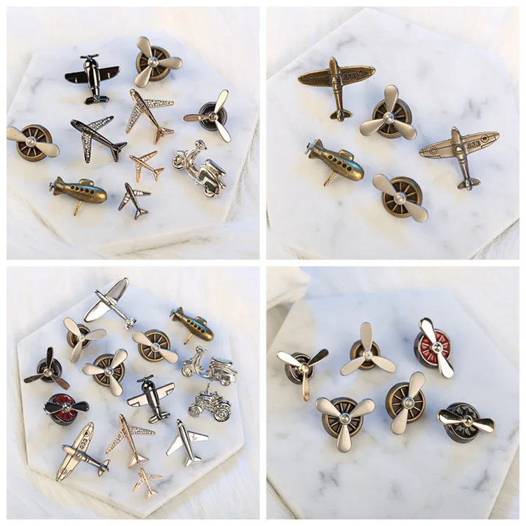 Gold Silver Brooch Small Lapel Clothes Badge Aircraft Jewelry Wholesale Brooch Pin