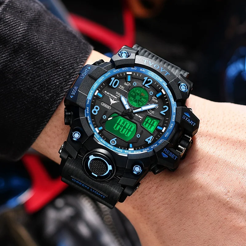 G Style Custom Logo Water Proof Designer Dual Time Watch Top Brand Analog Sport Digital Watch Men Wrist Luxury Montre 8803