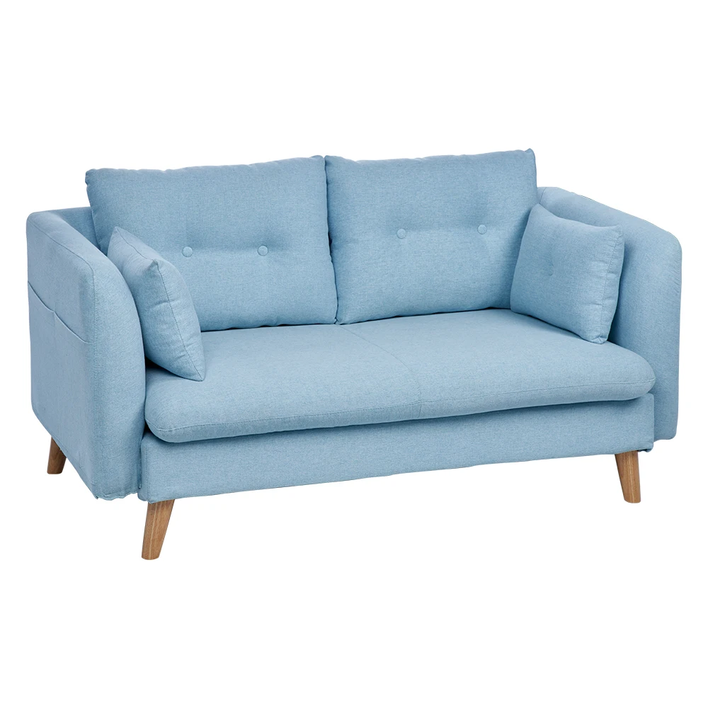
New Listing New Design 150*78*80 cm Blue Modren Style Double Cushion Sofa for Living Room 