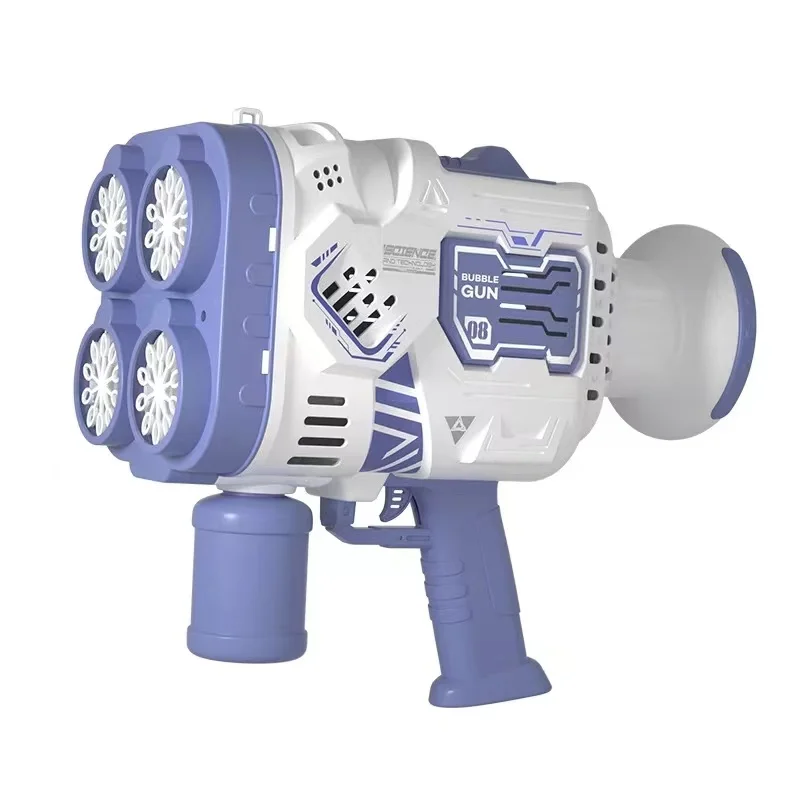 Color Box Best Selling Electric Bubble Shooting Airbrush Soap Manufacturer 40 Hole Bazooka Bubble Gun Outdoor Bubble Toy Plastic