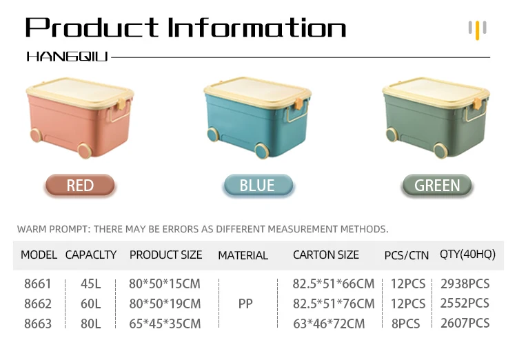 1-1 Plastic storage toy box 
