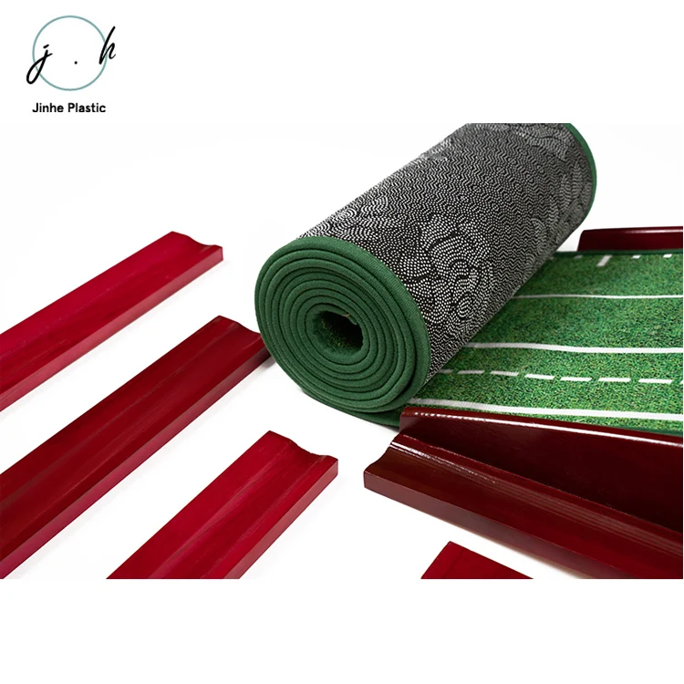 Solid Wood Base Golf Putting Mat Putting Green Indoor with Auto Ball Return