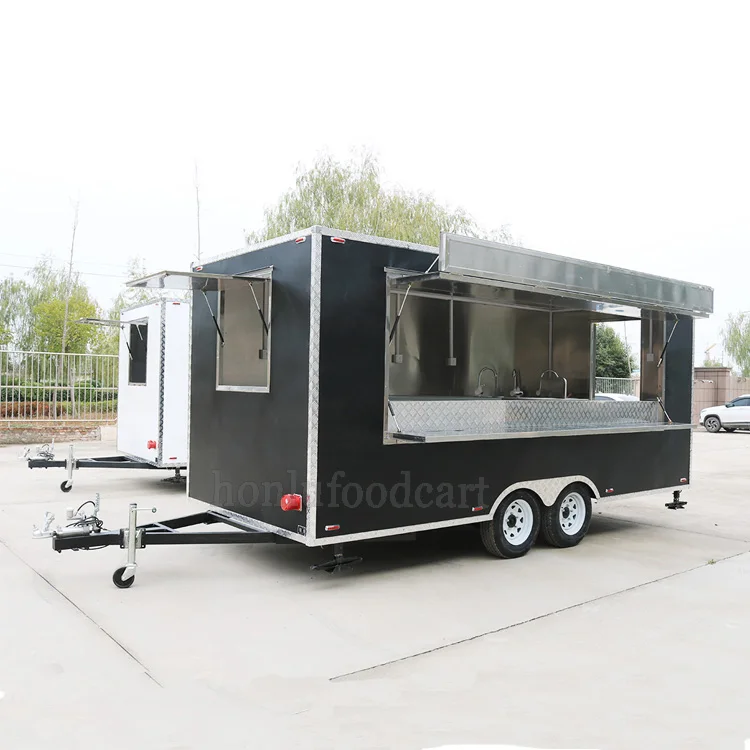 Honlu Mobile Food Trucks Sales Catering Trailer Mobile Coffee Cart Italian Ice Truck for Sale