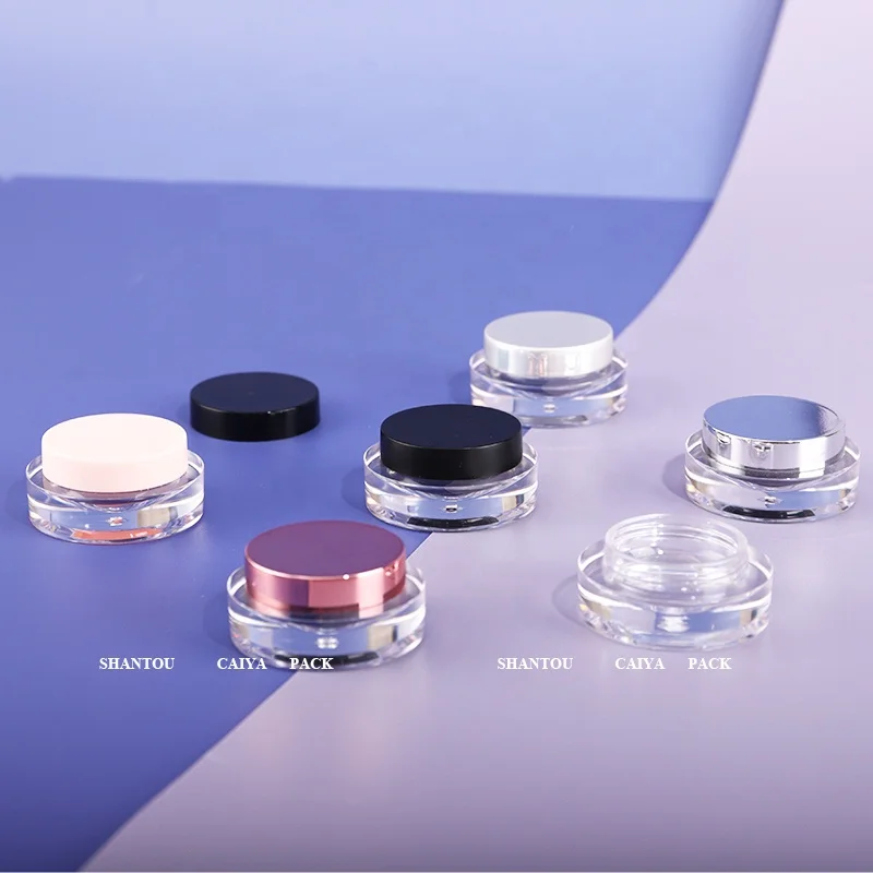 Hexagon 5g rose gold black mini pink empty nail polish eyeshadow powder case eyebrow gel eye serum cream containers with sifter