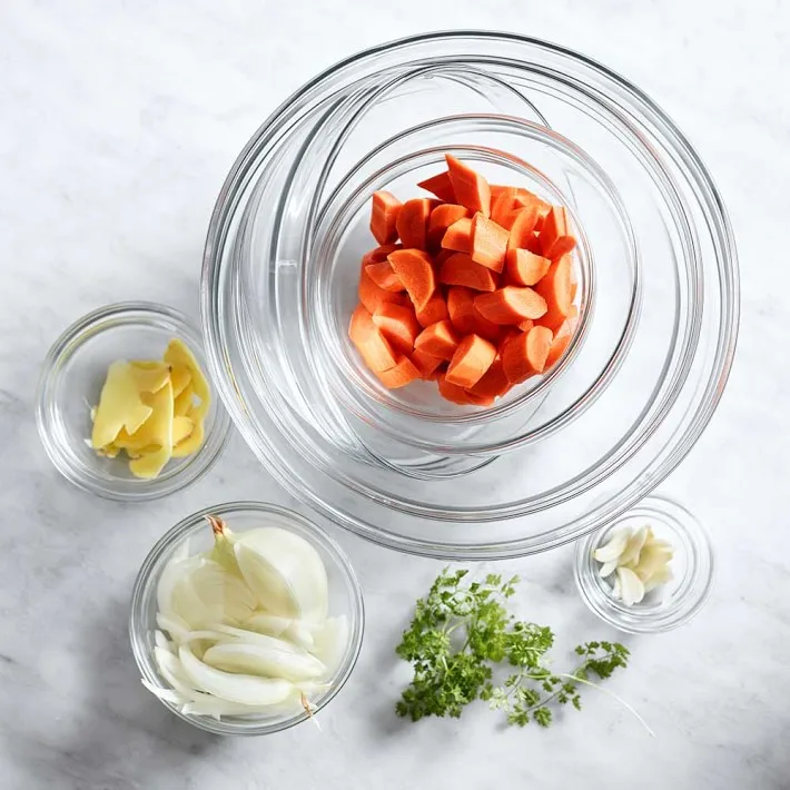 
Wholesale Customized Heat-resistant Glass Mixing Bowl tempered Stackable salad bowl accept logo 