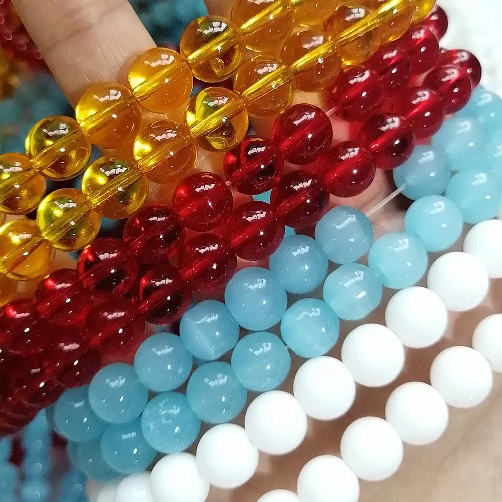 Small Size Clear Glass Assortment Color Crystal Wholesale Solid Round Beads for Jewelry Making