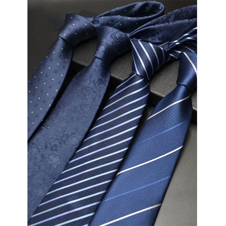 New Design Classic Mens Silk Neck Ties 8cm Plaid Striped Silk Ties for Formal Business Wedding Party