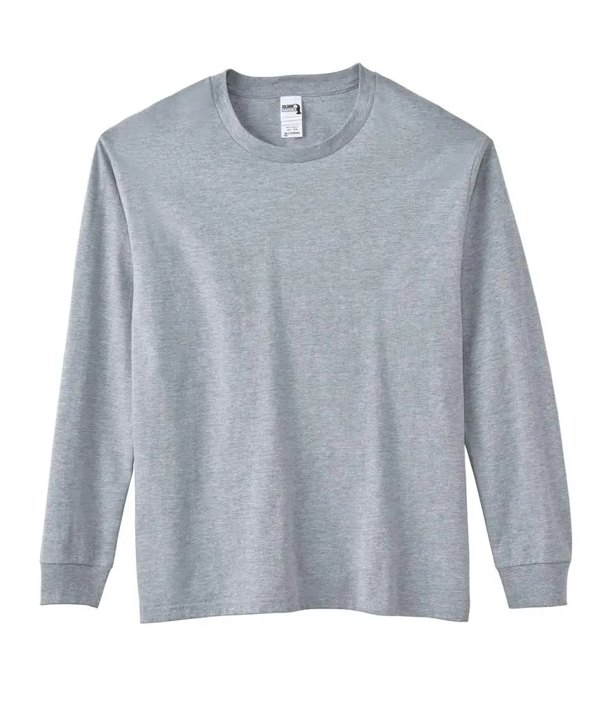 Custom Logo Printing 100% Cotton Long Sleeve Round Collar Solid Color T-shirts For Men