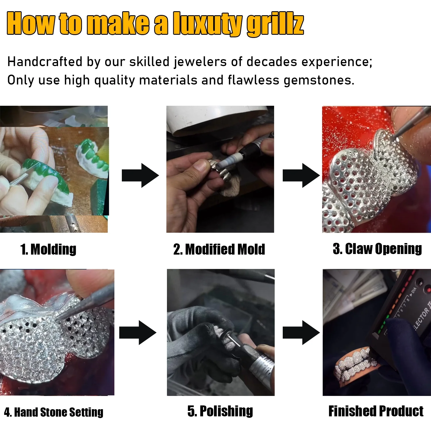 VVS Invisible Setting Diamond Teeth Top & Bottom Princess Cut 10k Gold s925 Silver Iced Out Moissanite Grillz Fine Jewelry