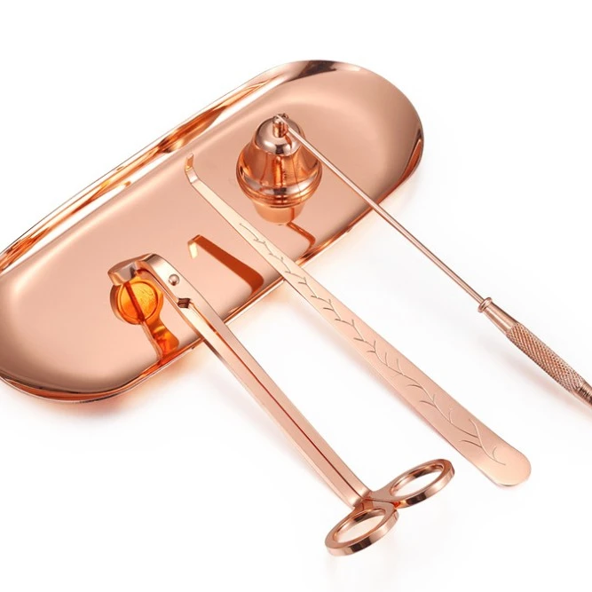 Hot Selling Safety Rose Gold Candle Cutter Tool Accessories Wick Trimmer