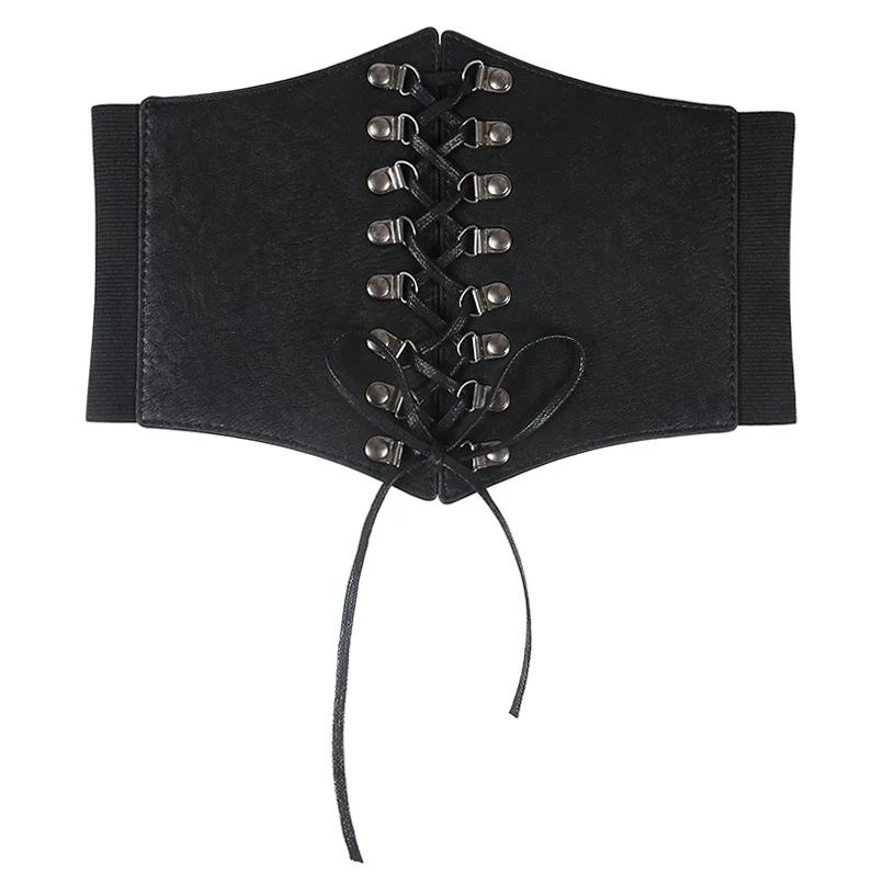 Ladies Tight Elastic Bandage Bra Wide Waistband PU Leather Slimming Belt Elastic Waistband (1600303216728)