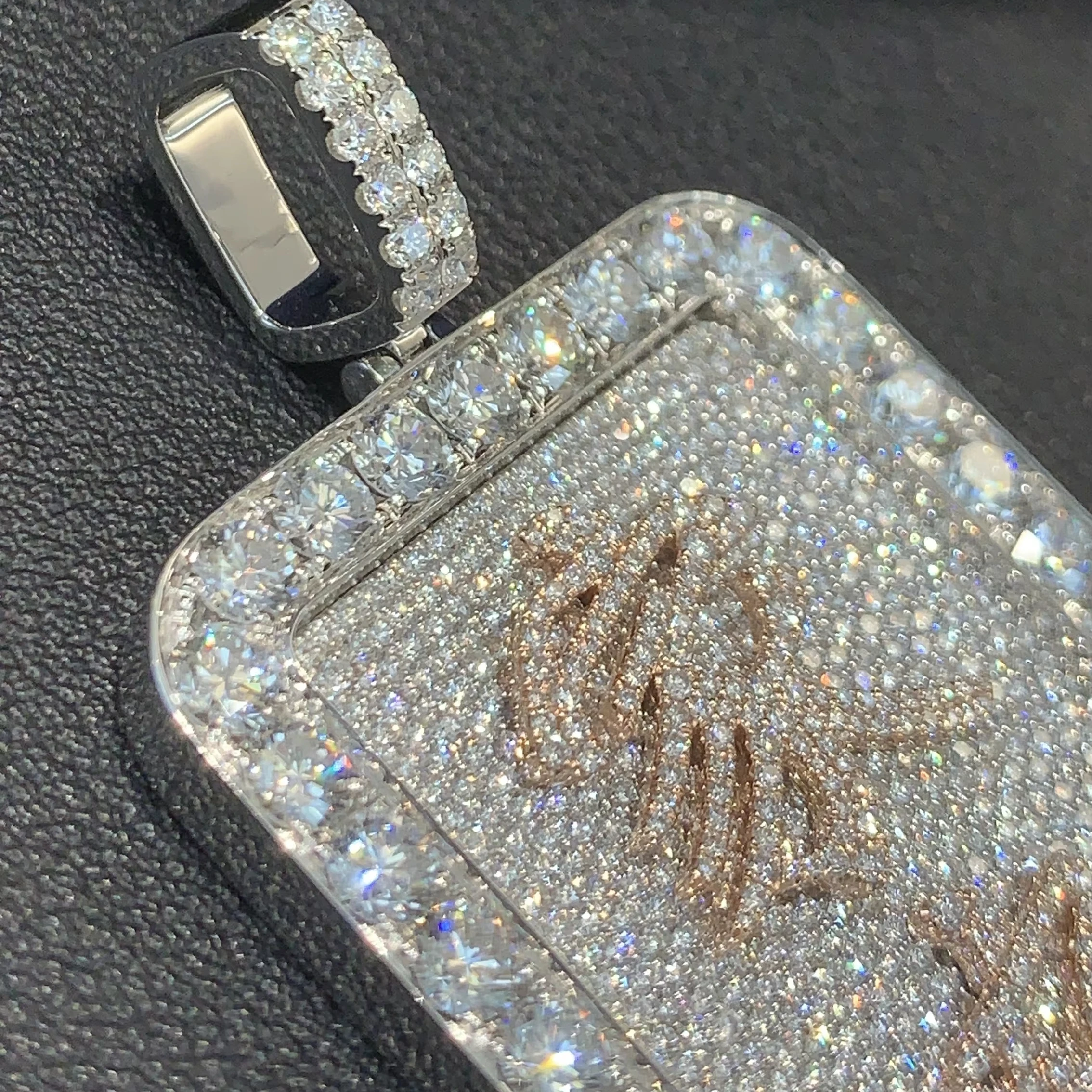 Jewelry gift CVD ice crystal cultured diamond pendant customized name logo digital hip hop pendant 10K diamond hip hop jewelry