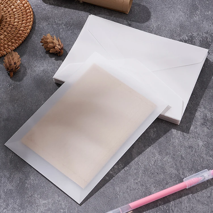 Custom Printing  Logo Clear Paper Envelope Translucent Glassine Envelope Parchment Jewelry Transparent Envelope
