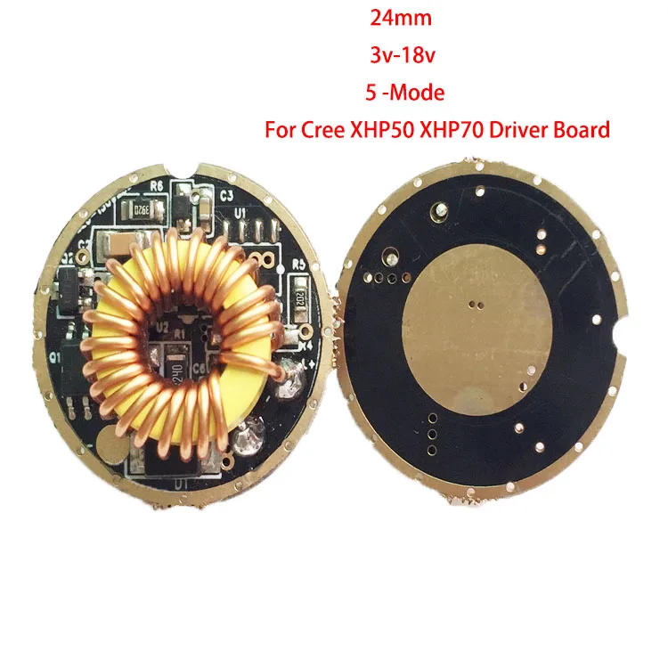 24 мм 3v-18v 5 Режим драйвер платы Для Cree T6 XHP50 XHP70