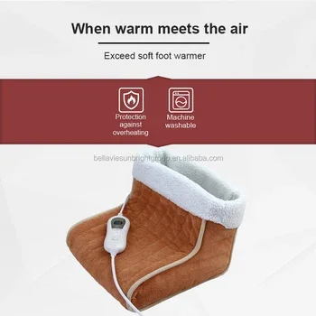 Winter Electric Home Foot Warmer Boot Heat Therapy Shoes Indoor Super Soft