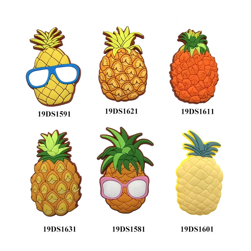 Personalised 3D Pvc Design Logo Photo Custom Oem Cartoon Pineapple Pvc Fridge Magnets