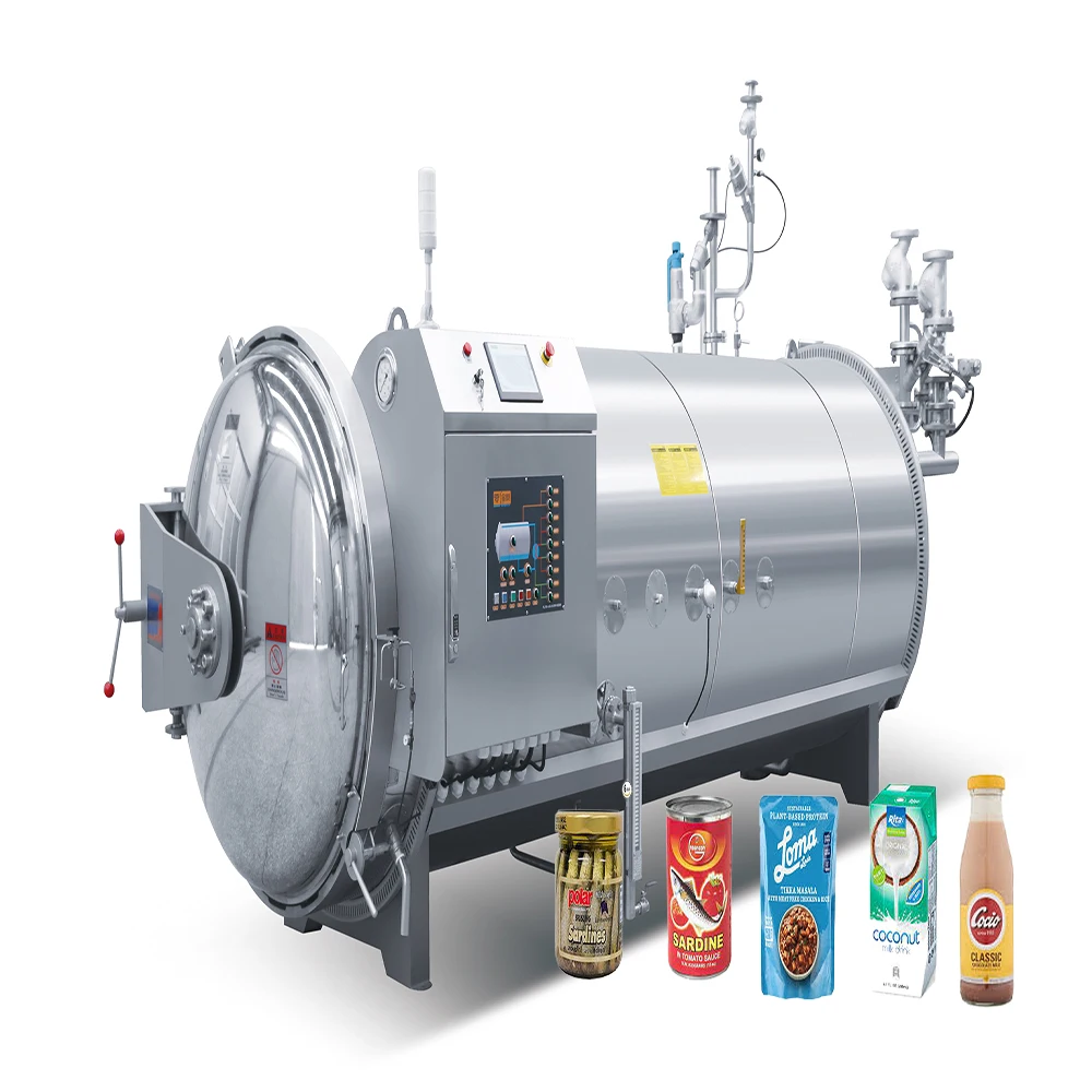 new style static water spray ready to eat meal retort