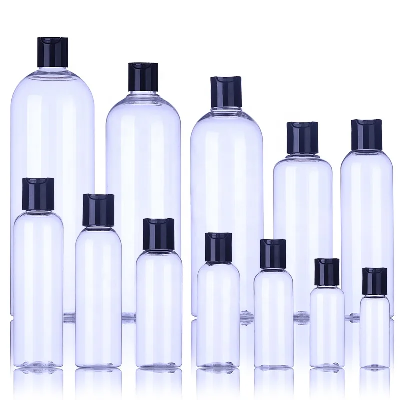 PET plastic bottle shampoo shower gel skincare cosmetics packaging wholesale bathroom products beauty lotion bottle flip cap