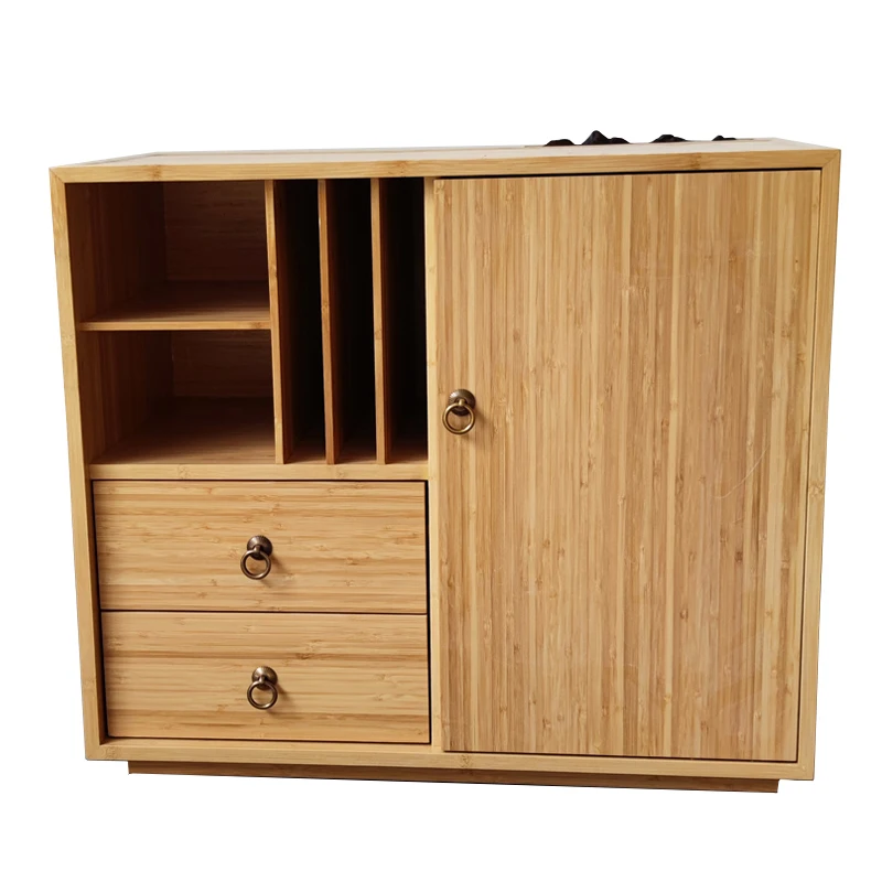 2021 Living room simple and creative natural wood tea cabinet Chinese style Tea side cabinet