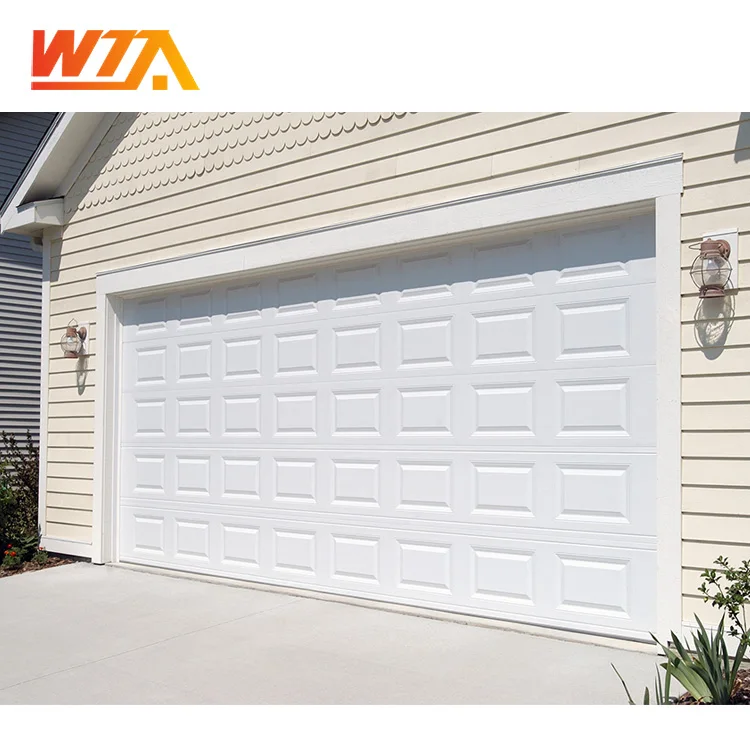 In stock White color 40mm thickness Insulation panel Steel garage door 16X7 16X8