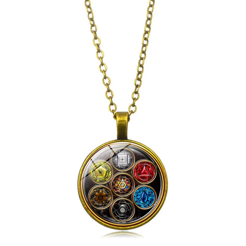 New Products Accessories Yoga Seven Chakra Time Gemstone Necklace Health Necklace Pendant Jewelry