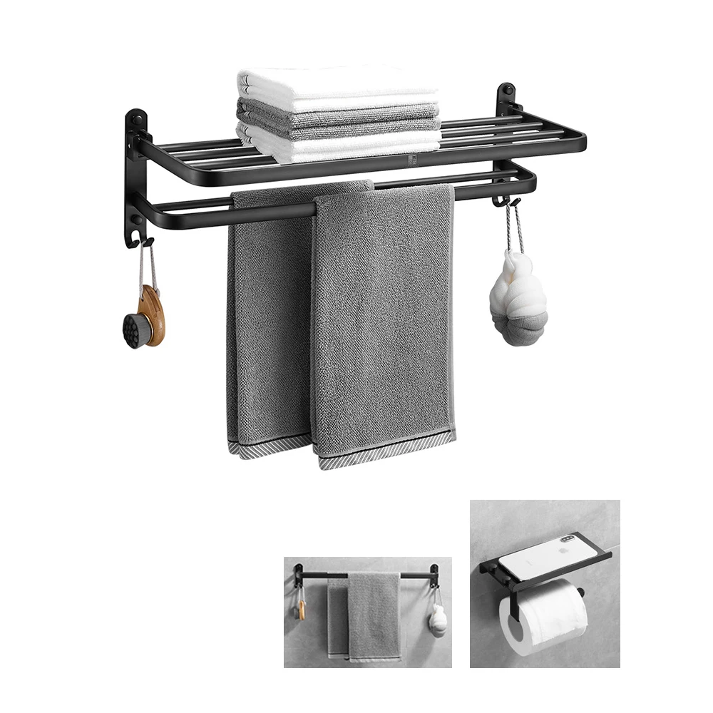 Pexmax Wall Mounted Bathroom Shelf Towel Rack and Storage rack 3PCS bathroom hardware set