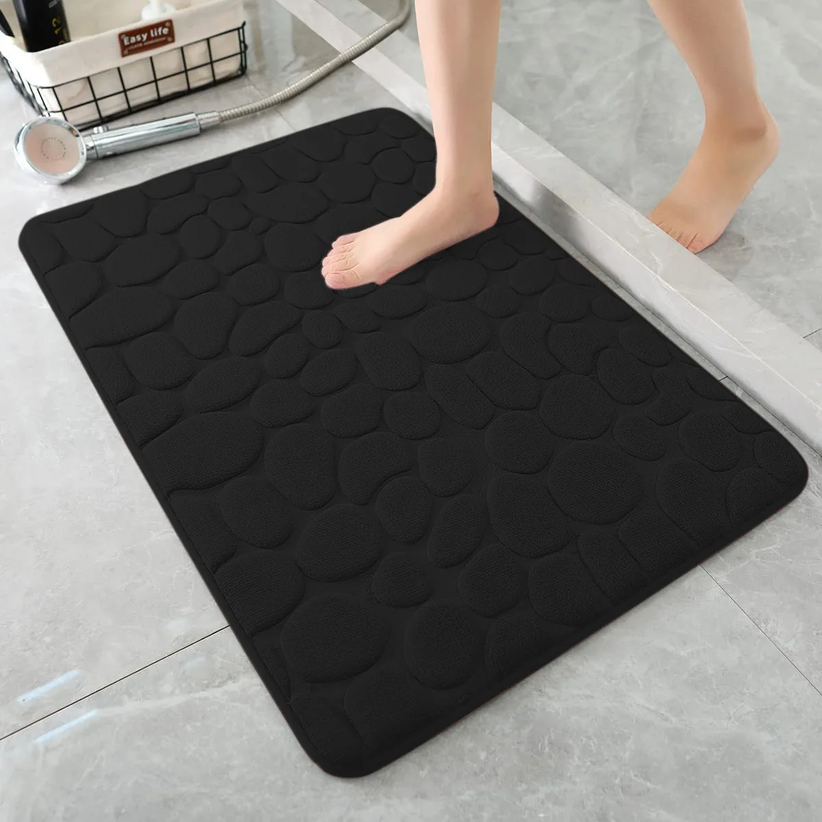 TS Hot Selling Soft Memory Foam Shower Bathroom Bath Floor Mat Rugs Quick Dry Super Water Absorbent Non Slip Stone Bath Mat