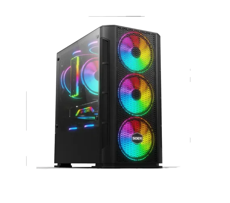 estojo de pc 2023 Wholesales New Designed Custom Micro ATX Tempered Glass RGB PC Hulle Gaming Computer PC Case