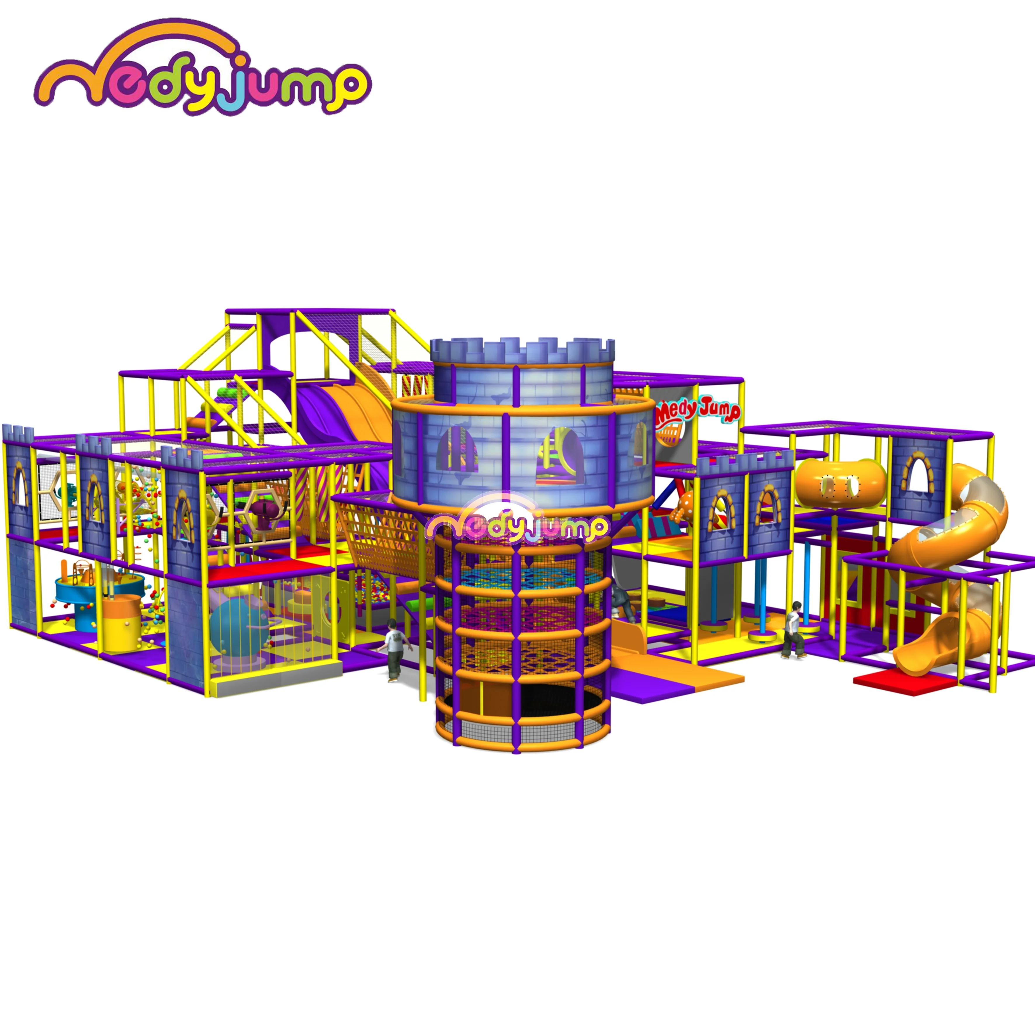 
Toddler Activity Play Kids Indoor Game Playground Trampoline Soft Play Plastic Slide Playground 