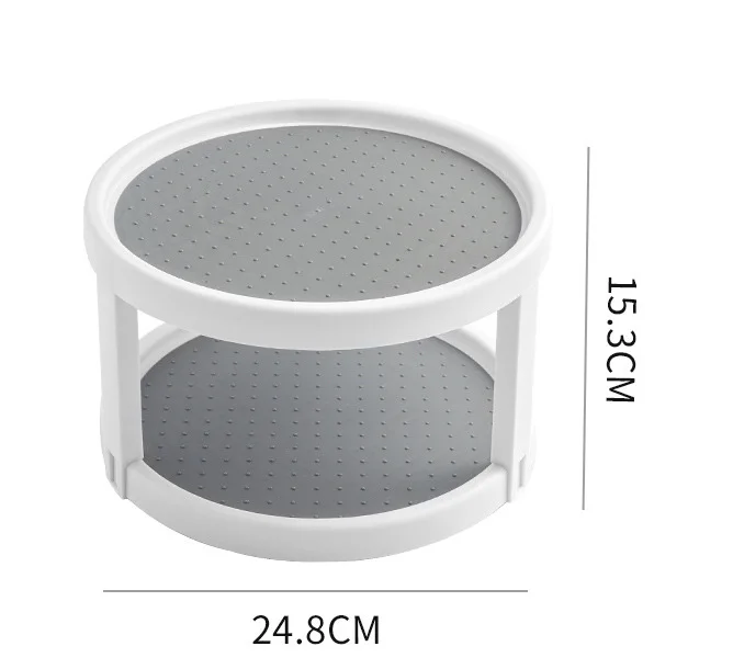 Sleek and Stylish 2 Tier Home and Kitchen Lazy Susan Storage  Organizer Turntable With Streamlined Look
