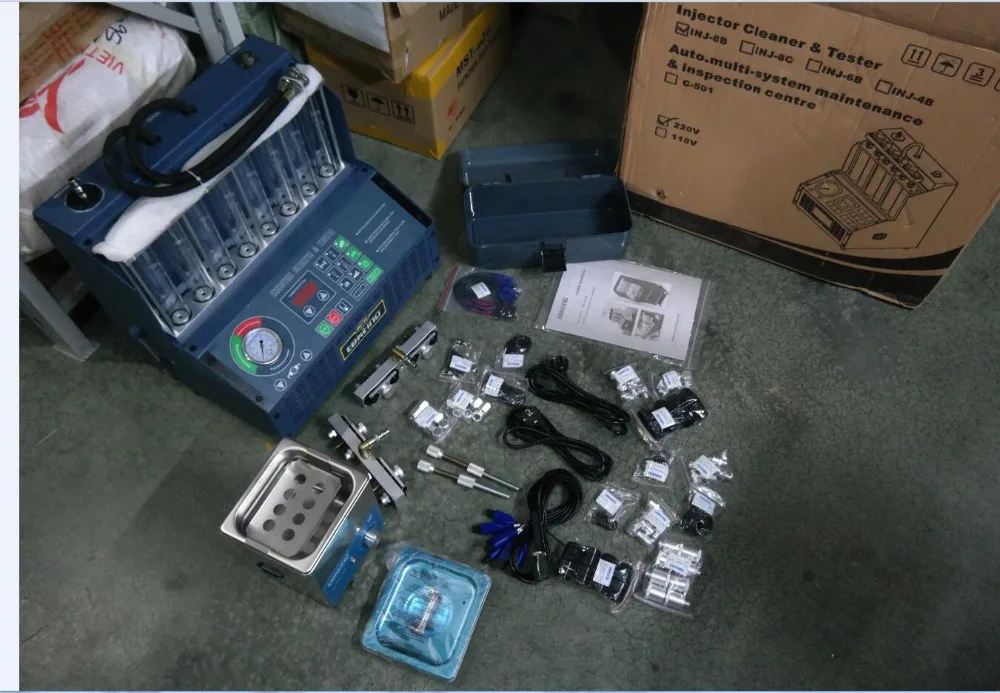 Auto fuel injector cleaner Tektino INJ-8B Engine Carbon Tester with 8 jars