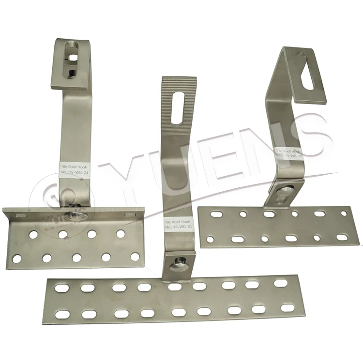 Yuens wholesale Solar Adjustable Pitched Roof Hook Bracket kits Mounting system