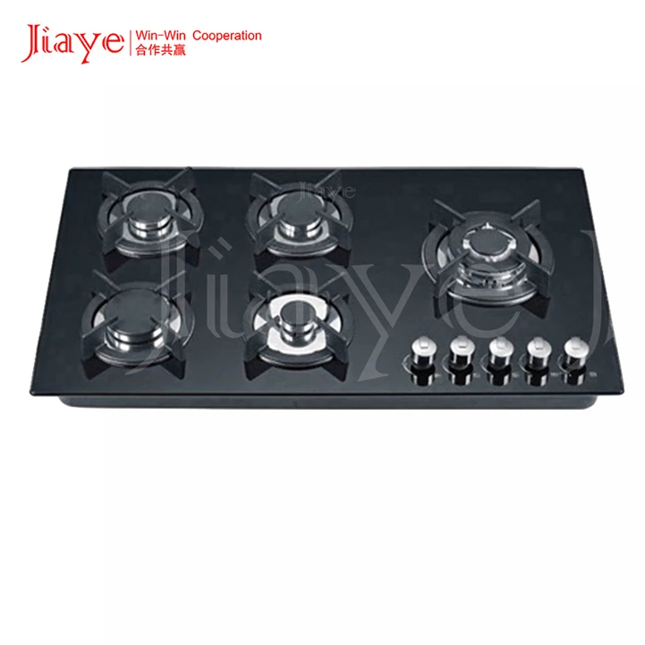 Professional Manufacturer Tempered Glass Built In Gas Stove Cooktop Gas Hob 5 Burner Aluminum Burner Built In Gas Hob