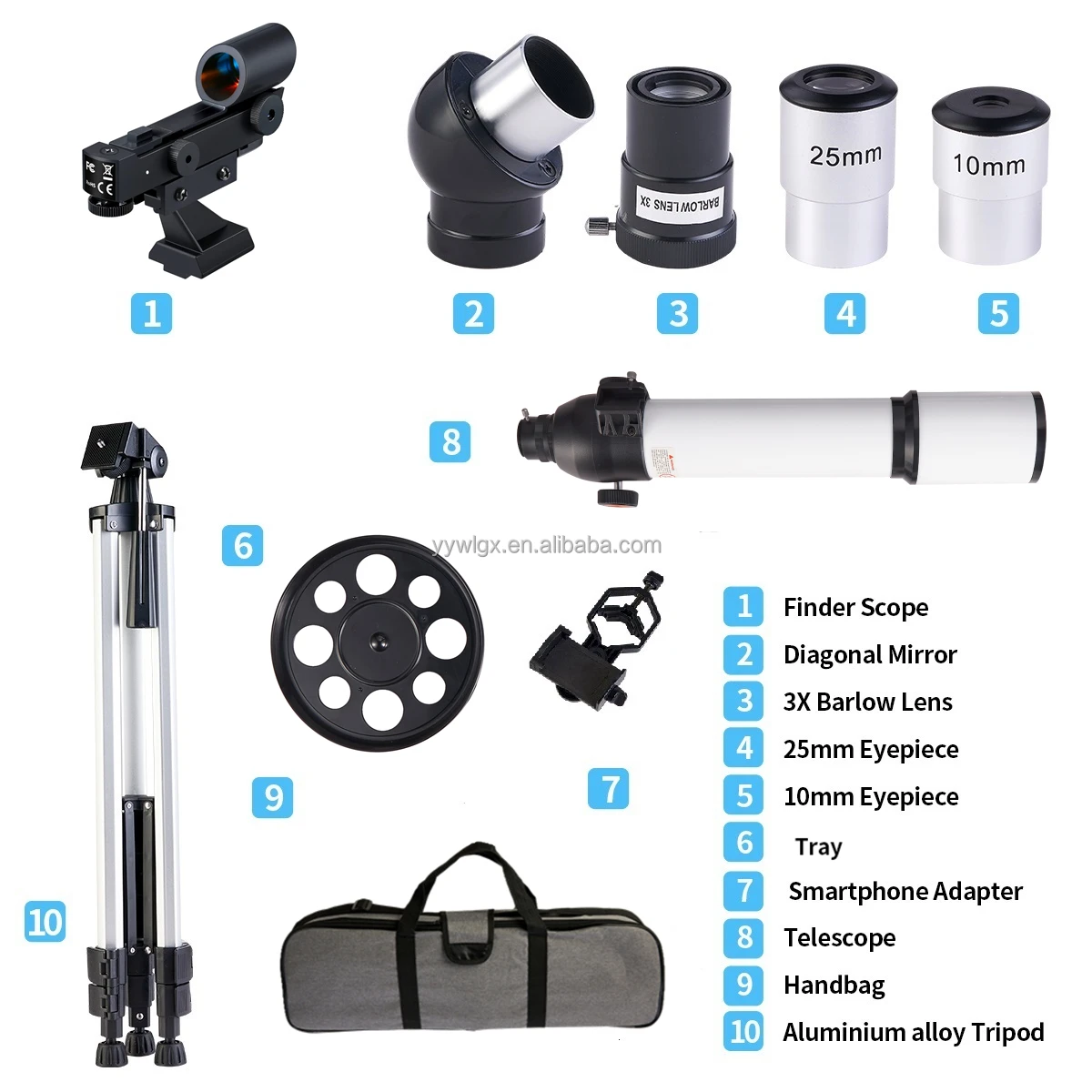 F50070M Telescope Astronomical 70500 Refractor 500mm 70mm Aperture 2 Telescope Eyepiece with red dot scope