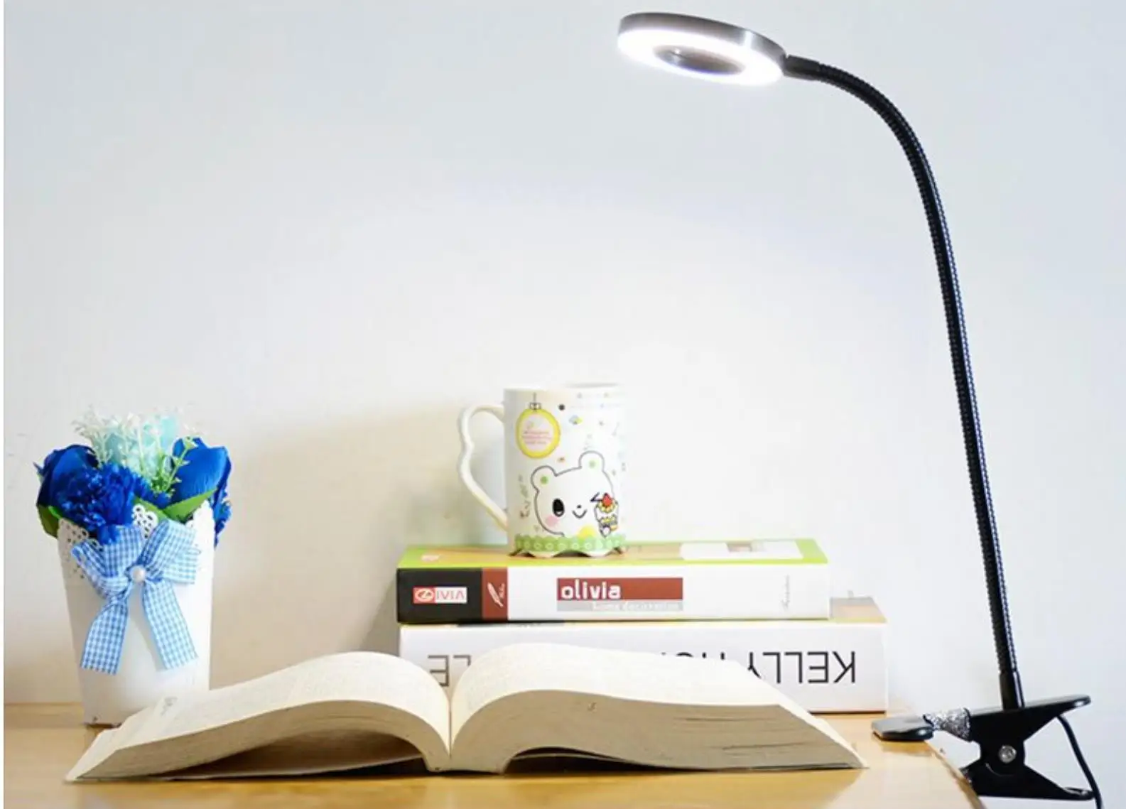USB Charging Dimmable Eye-friendly Flexible Night Reading Study Table Clip Clamp Led Desk Lamp  with 3 Modes Touch Control