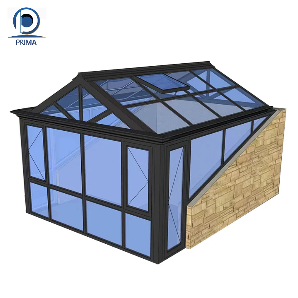 CBDMART Skylight Villa Glass Frame Structure Sunroom Outdoor Veranda All Season Sunroom Roof Conservatory Sunroom