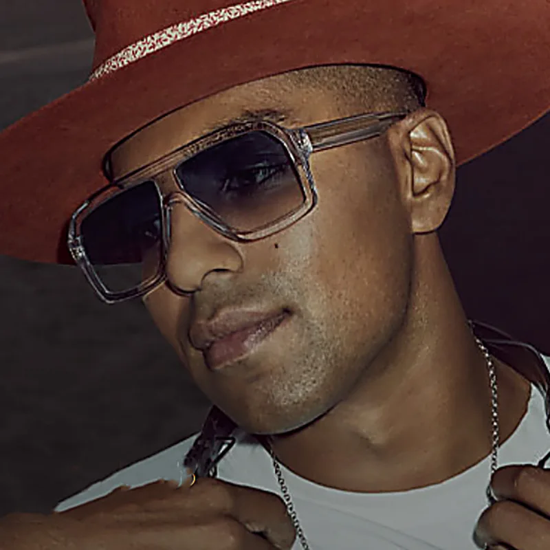 2024 New retro large square frame sunglasses male fashion driving sun glasses male wholesale shades