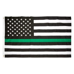 Thin Green Line USA Embroidered Flag 3x5 Feet