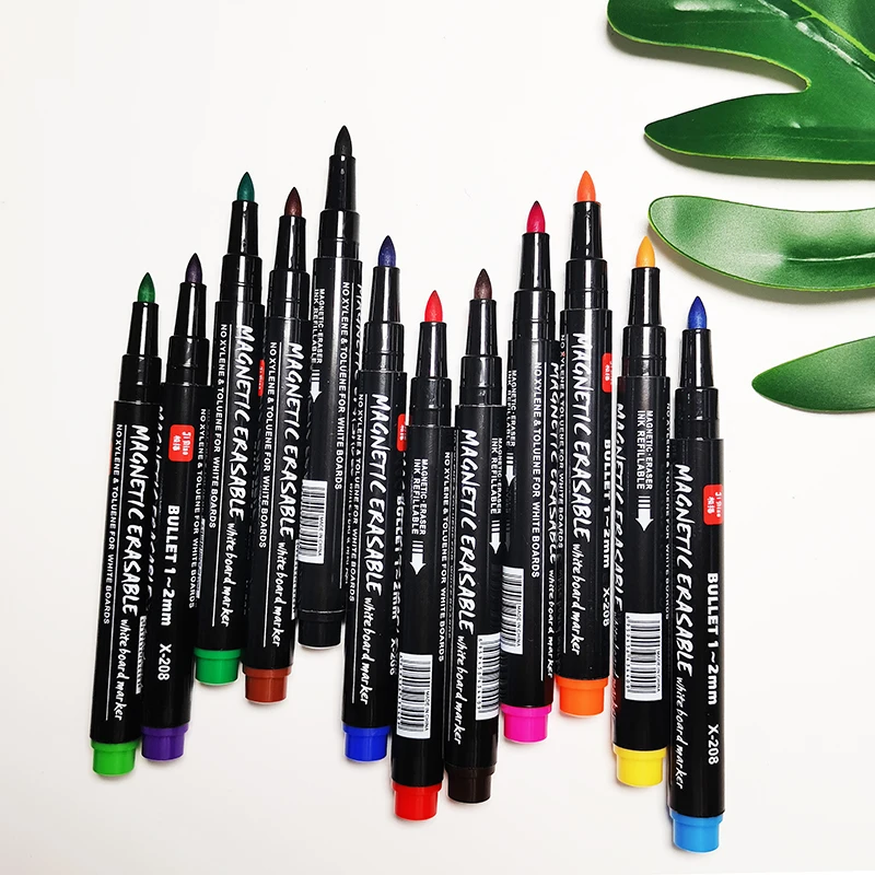 High Quality Erasable Patterned Marker Pen Set Non-toxic Dual Tips Alcohol Floating Pen Whiteboard Marker Pen With Tape Brush