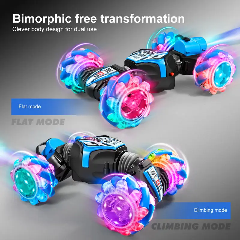 2024 Wholesale 2.4g Dual Remote Control Gesture Sensor Toy Cars Promotional Stunt Rc Car Stunt Twist Rc Car With Light Music