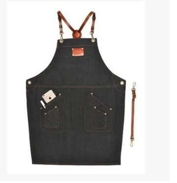 Leather denim canvas work apron custom logo