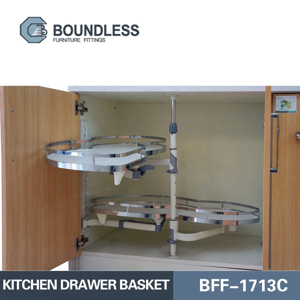 Кухонная выдвижная корзина для слепых углов, экономящая пространство Двухуровневая кухонная корзина, органайзер BFF-1713