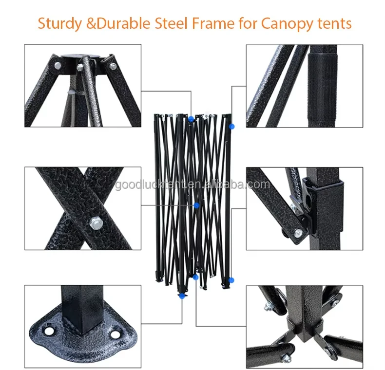10x10 Custom Steel Canopy Tent Pop Up for Trade Show Events Outdoor Advertising Portable and Waterproof Foldable Gazebo for sale