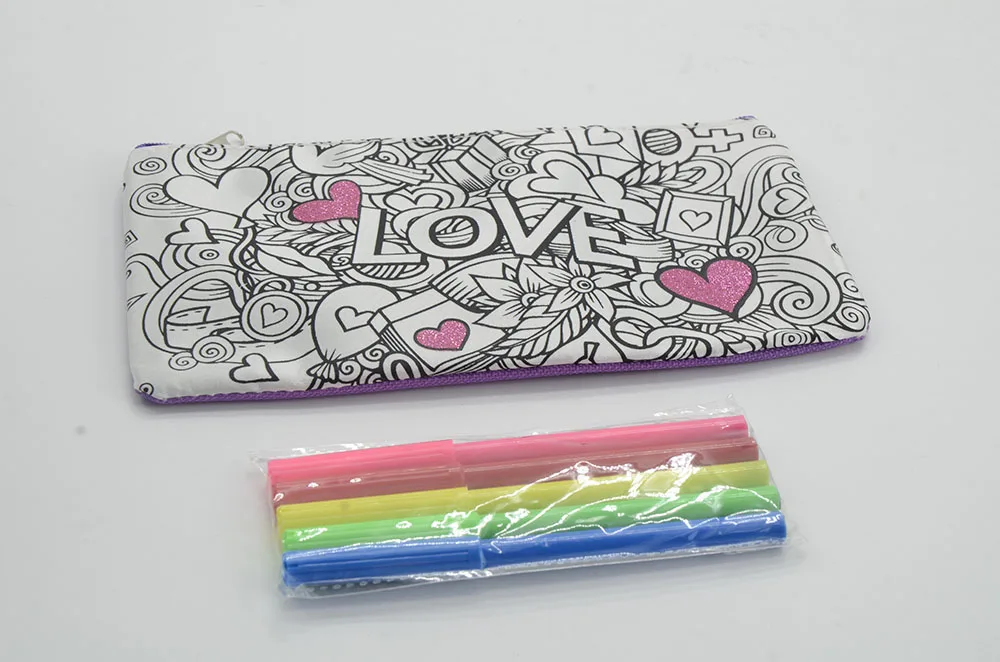 Factory manufacture design high quality pencil case diy