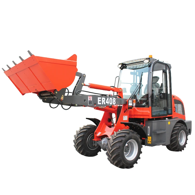  Everun Горячая продажа ER408 китайский маленький фронтальный погрузчик Китай Мини Компактный ковш колесный 800