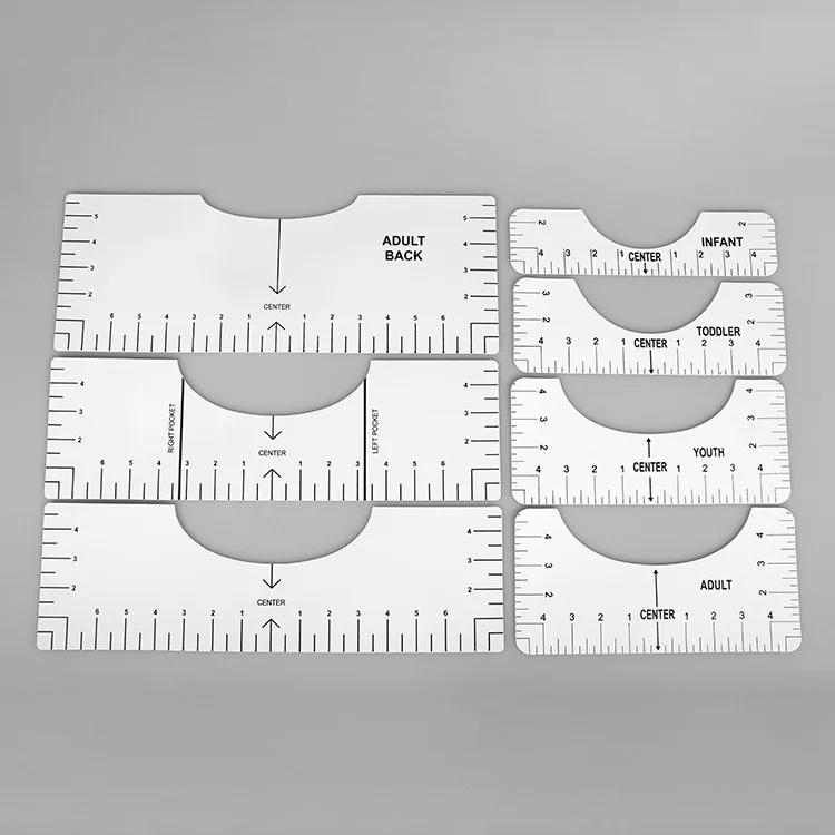 New arrivals T-Shirt Ruler Collar Measuring Ruler V-Neck Round Neck Alignment Tool  PVC clothing Ruler