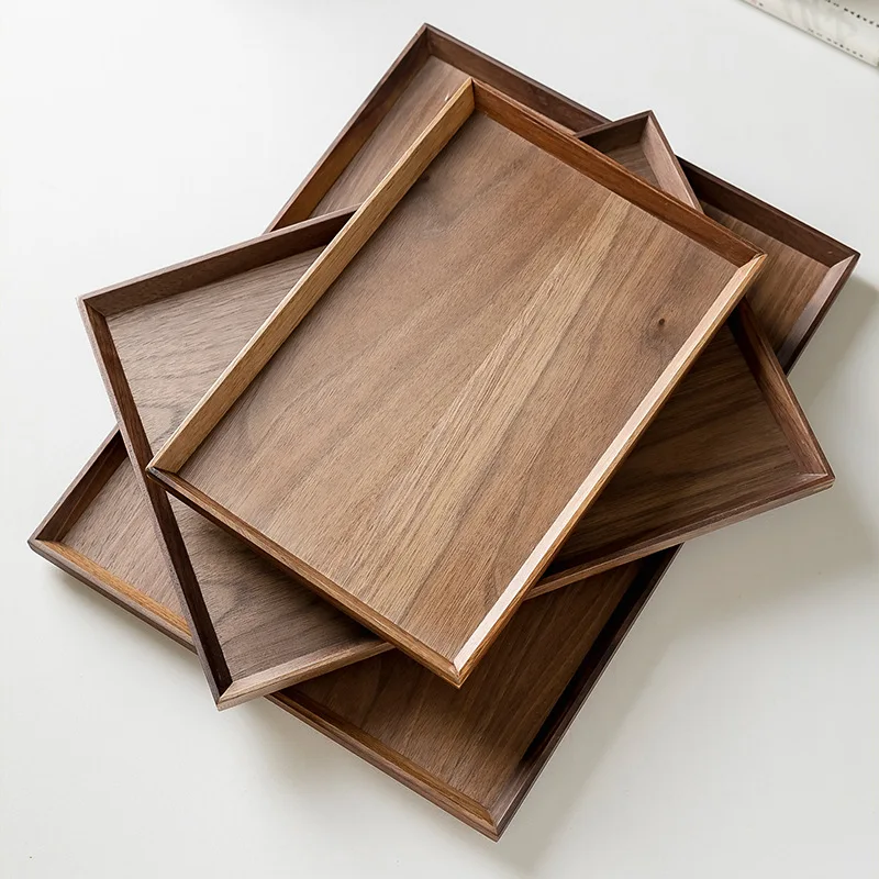 Acacia Wooden Trays Serving Platter  Bread Charcuterie Board Fruit Salad Cheese Platter Octagon Square Serving Tray